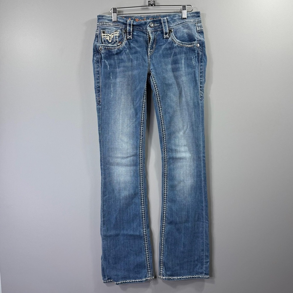 Rock Revival Jeans Womens 27 Blue Medium Wash Jill Boot Bootcut Stretch Denim